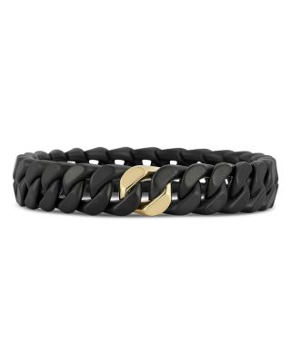 Roberto Demeglio - Men's 18K Yellow Gold Black Ceramic Groumette Link Bracelet