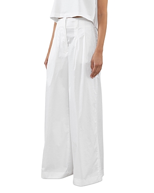 Shop Peserico High Waist Wide Leg Pants In Pure White