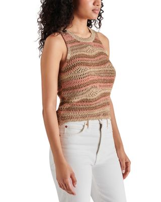 Hannah Striped Crochet Sleeveless Sweater
