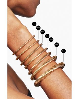 Cable Spira Bracelet in 18K Gold with Diamonds, Large