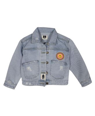 Petite Hailey - Girls' Patched Denim Jacket - Little Kid, Big Kid