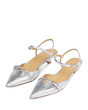 Shop Aeyde Women's Melia Pointed Toe Pumps In Silver