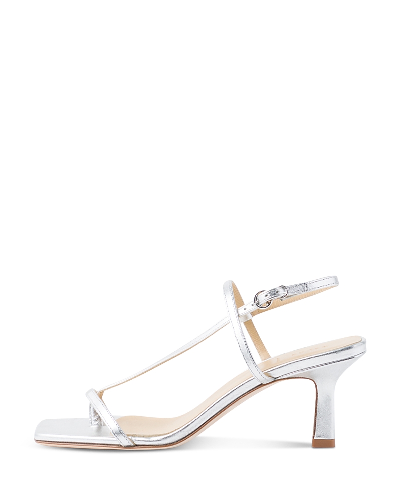 Aeyde Silver Laminated Nappa Sandal In Silver