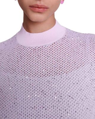 Maje Ravilly Sequined Open Knit Dress | Bloomingdale's Women
