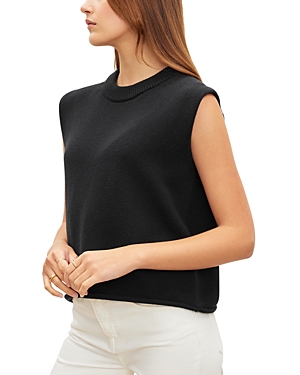 Velvet By Graham & Spencer Crewneck Sleeveless Sweater In Black