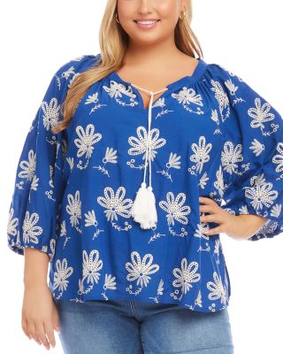 Embroidered Tassel Top
