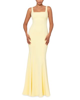 Aqua Square Neck Mermaid Gown - Exclusive