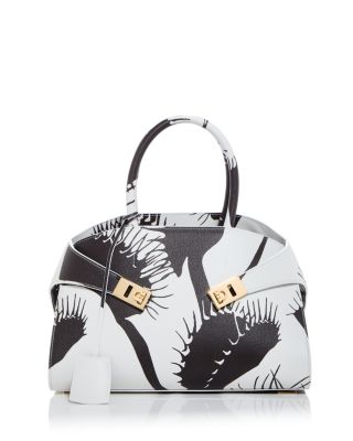 Ferragamo - Hug Venus Print Leather Top Handle Shoulder Bag