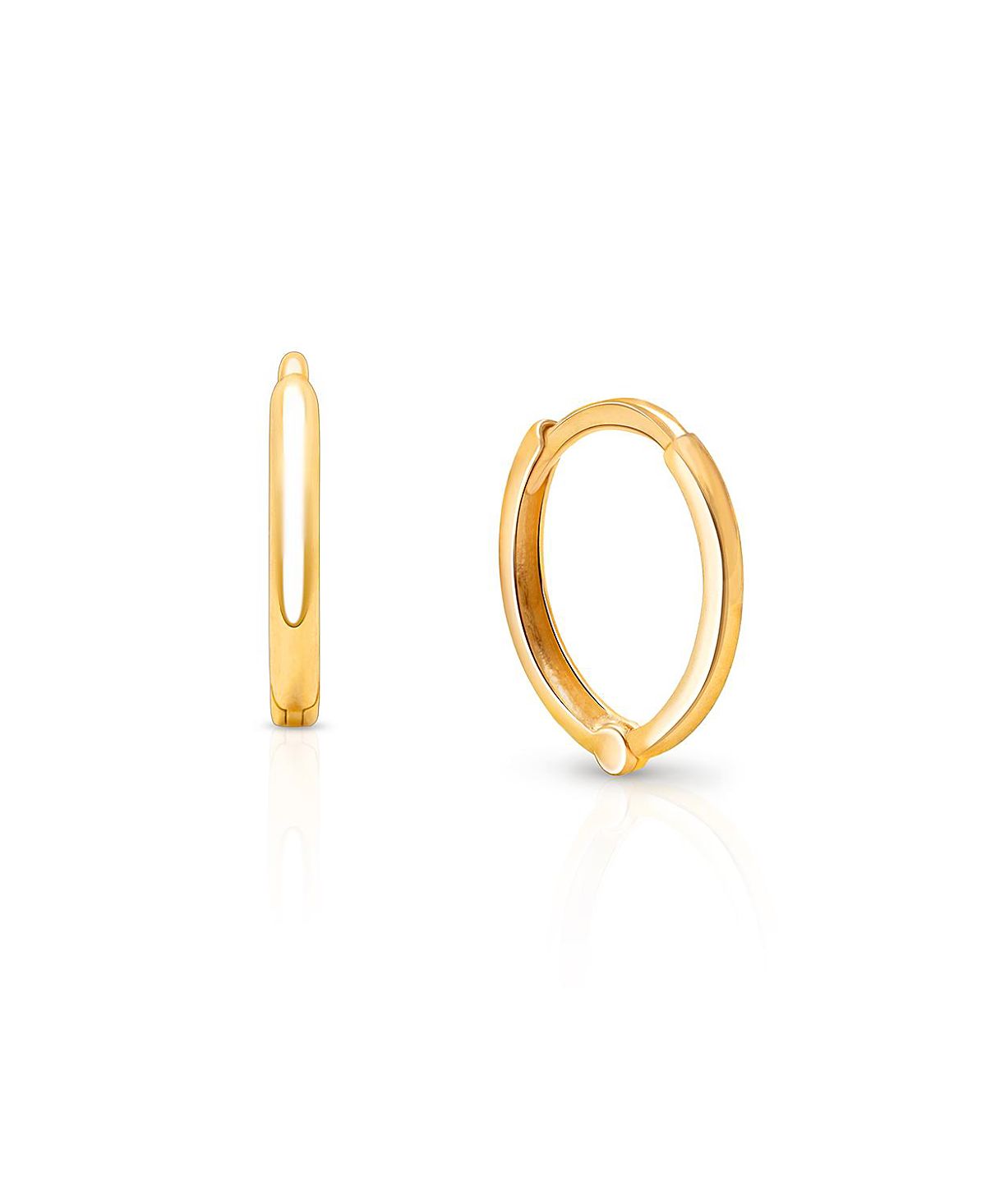 Tiny Blessings Girls' 14K Gold Classic 11mm Classic Huggie Hoop Earrings - Little Kid, Big Kid