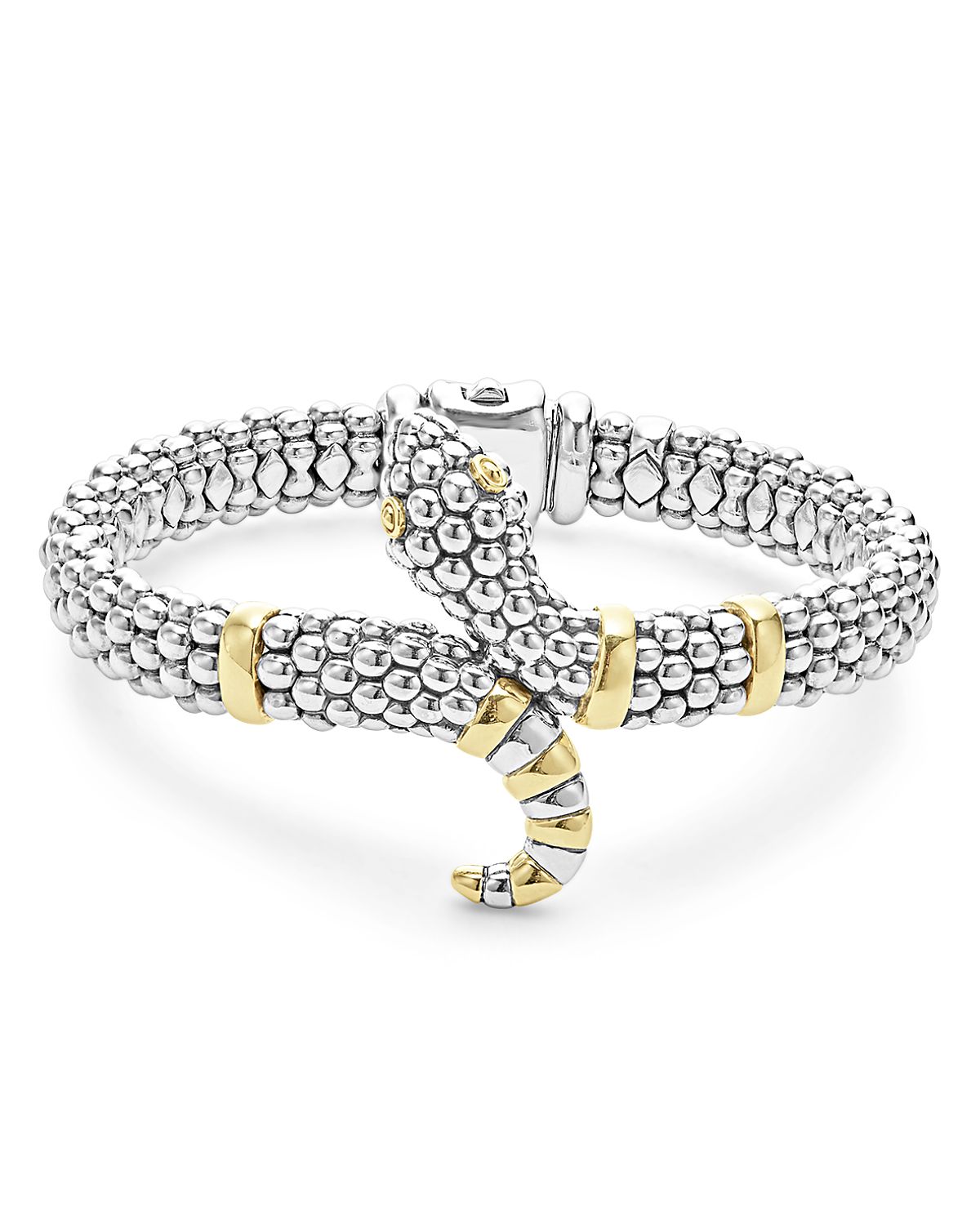 Lagos 18K Yellow Gold & Sterling Silver Rare Wonders Caviar Bead Snake Bracelet