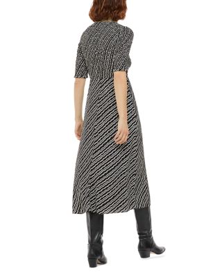 Diagonal Ripple Shirred Dress