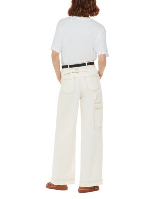 Wide Leg Cargo Jeans in White