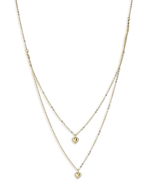 Moon & Meadow 14K Yellow Gold Layered Heart Pendant Necklace, 18.5