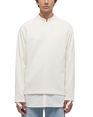 Shop Helmut Lang Relaxed Crewneck Sweater In Ivory