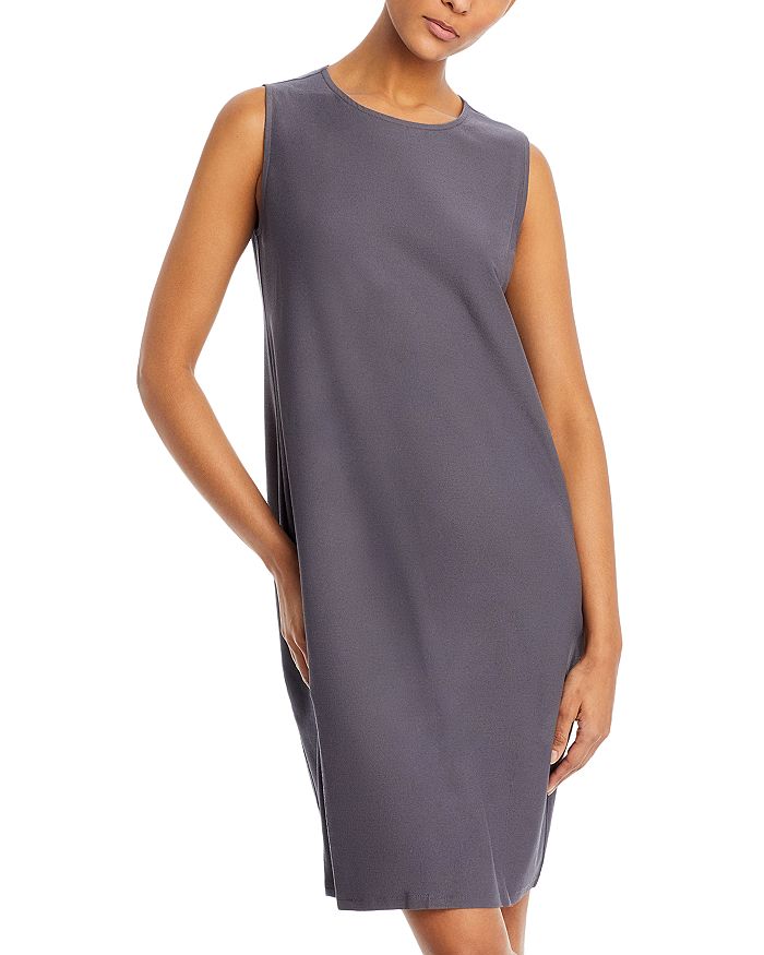EILEEN FISHER Womens Black Long Sleeve Round Neck Evening Top