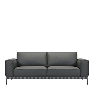 Shop Bloomingdale's Rocco 2 Seat Leather Sofa - 100% Exclusive In Dark Storm Grey