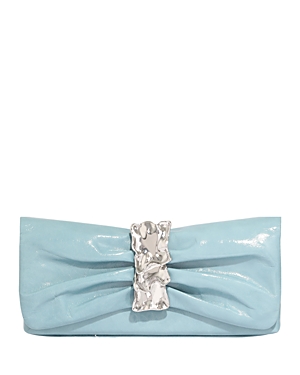 Shop Alexis Bittar Ribbon Convertible Shoulder Bag In Bermuda Blue/silver