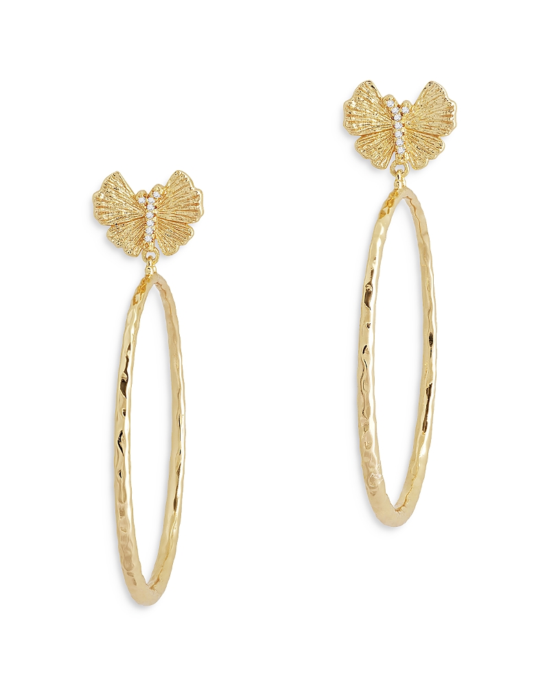Anabel Aram Butterfly Single Hoop Earrings in 18K Gold Plated