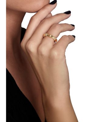 Sculpted Bamboo Ring in 18K Gold Plated 