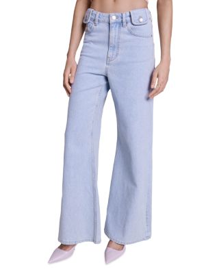 Maje - Palerma High Rise Jeans in Light Blue
