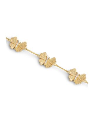 Butterfly Station Bracelet in 18K Gold Plated 