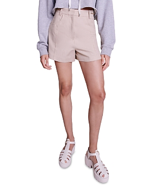 Shop Maje Ialimi Shorts In Sand Beige