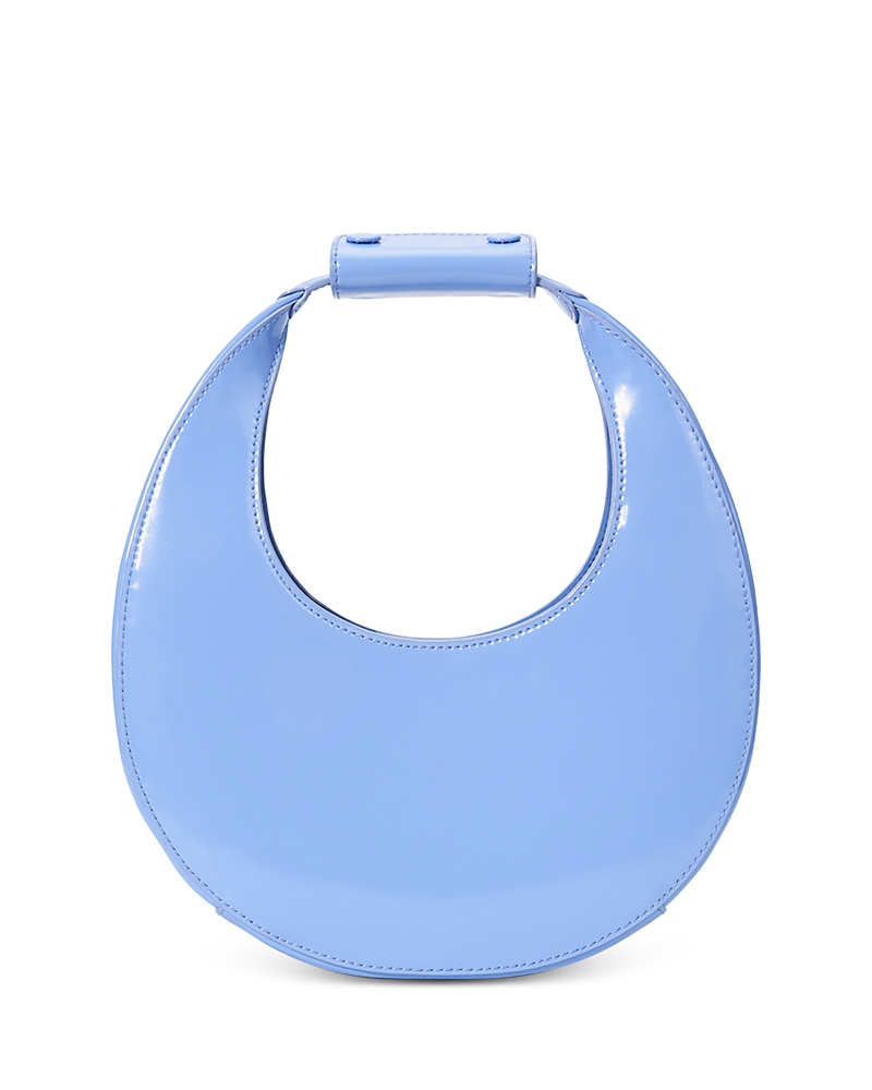 Staud Leather Moon Bag In Blue Hydrangea