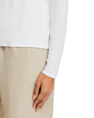 Linen Crewneck Long Sleeve Tee