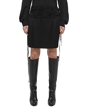 Shop Helmut Lang Tie Pleat Skirt In Black