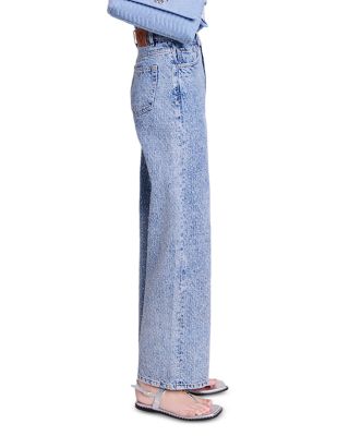 Pokkus High Rise Wide Leg Jeans in Blue