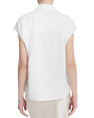 Linen Cap Sleeve Shirt