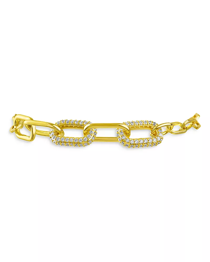 Cz By Kenneth Jay Lane Pave Chain Link Bracelet