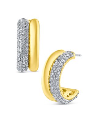 Kenneth Jay Lane - Pav&eacute; Double Hoop Earrings