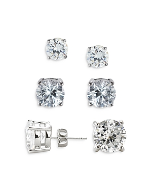 Cz By Kenneth Jay Lane Round Stud Earring Set