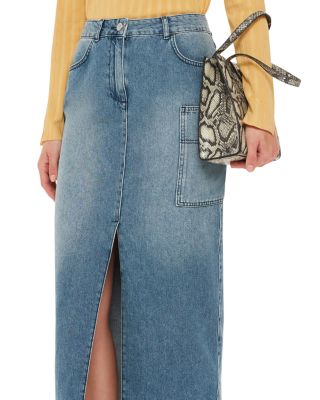 Cora Utility Cotton Denim Maxi Skirt