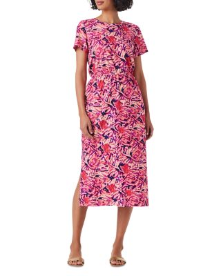 NZT BY NIC+ZOE - Blurred Floral Cotton T-Shirt Dress