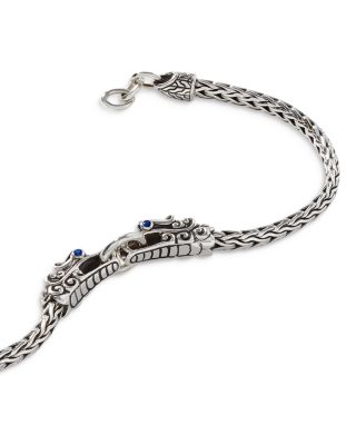 Sterling Silver Legends Naga Blue Sapphire Dragon Link Bracelet