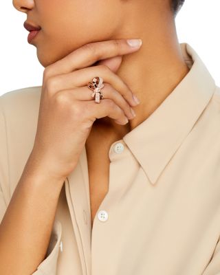 Diamond Bow Ring in 14K Rose Gold, 0.65 tcw