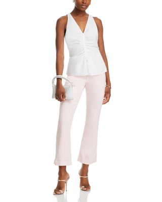 Veronica Beard Oya V Neck Ruched Top | Bloomingdale's
