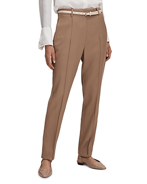 Reiss Womens Mink Neutral Wren Slim-leg Mid-rise Woven Trousers In Mink Neutral