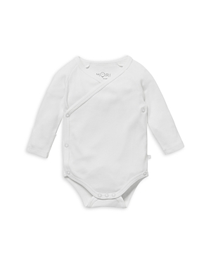 Mori Unisex Long Sleeve Kimono Bodysuit - Baby In White