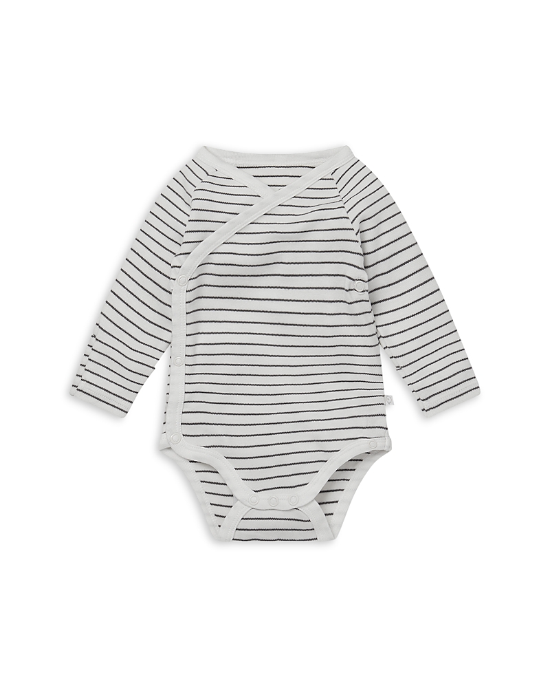 Mori Unisex Long Sleeve Kimono Bodysuit - Baby In Gray