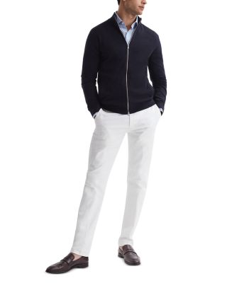 Hampshire Slim Fit Long Sleeve Zip Front Wool Sweater