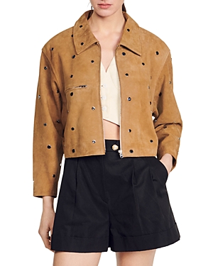 Sandro Lopez Suede Cropped Jacket