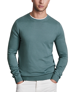 Reiss Wessex Slim Fit Long Sleeve Crewneck Wool Sweater In Ocean Green