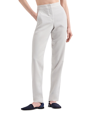 Shop Emporio Armani Slim Leg Pants In Pearl Grey