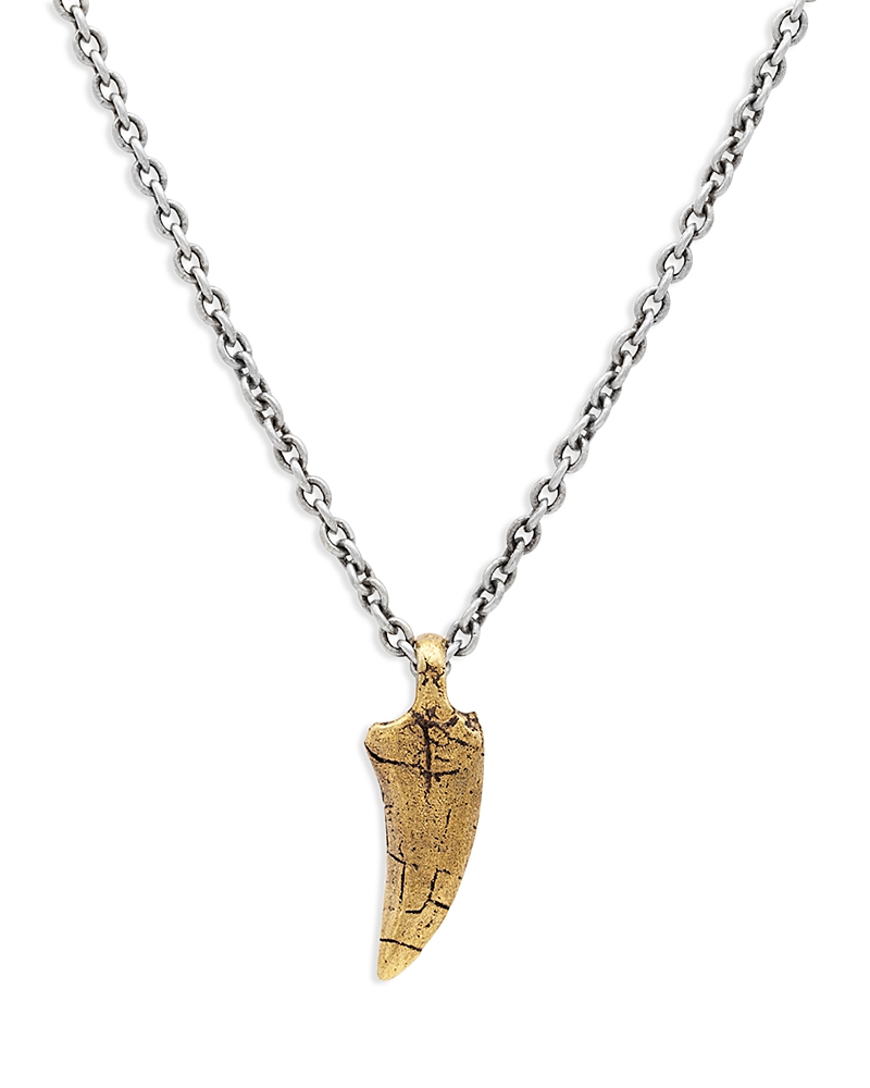 John Varvatos Two-tone Artisan T Rex Tooth Pendant Necklace, 24 In Gold/silver