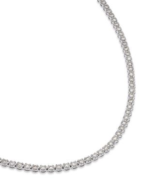  Diamond Crown Set Tennis Necklace in 14K White or Yellow Gold, 5.0 ct. t.w.