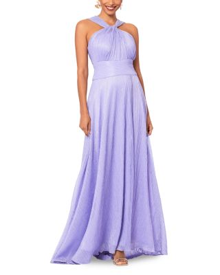 AQUA - Metallic Crinkle Gown - Exclusive