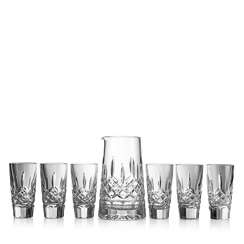 Waterford Lismore Crystal Pitcher And Shot Glass Set Of Seven